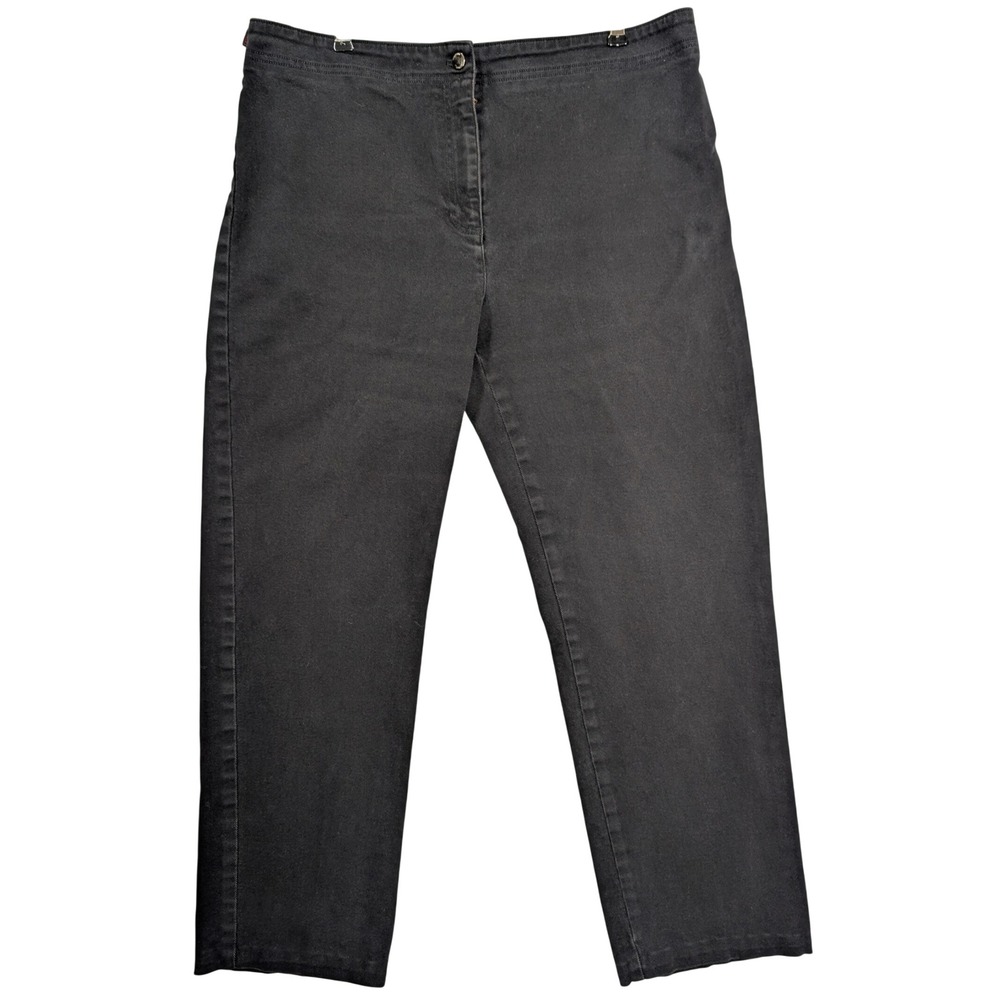 Lauren Ralph Lauren Pants Womens 16 Black Straight Leg Stretch Twill - STAINED